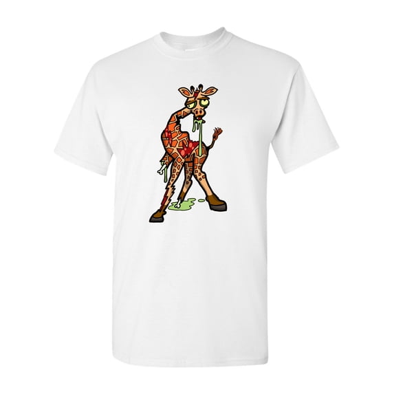 Zombie Giraffe Undead Animals Adult DT T-Shirt Tee