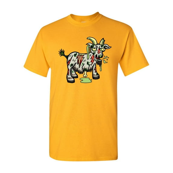 Zombie Goat Undead Animals Adult DT T-Shirt Tee