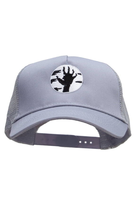 Zombie Hand Five Panels Pro Style Trucker Mesh Cap - Grey OSFM