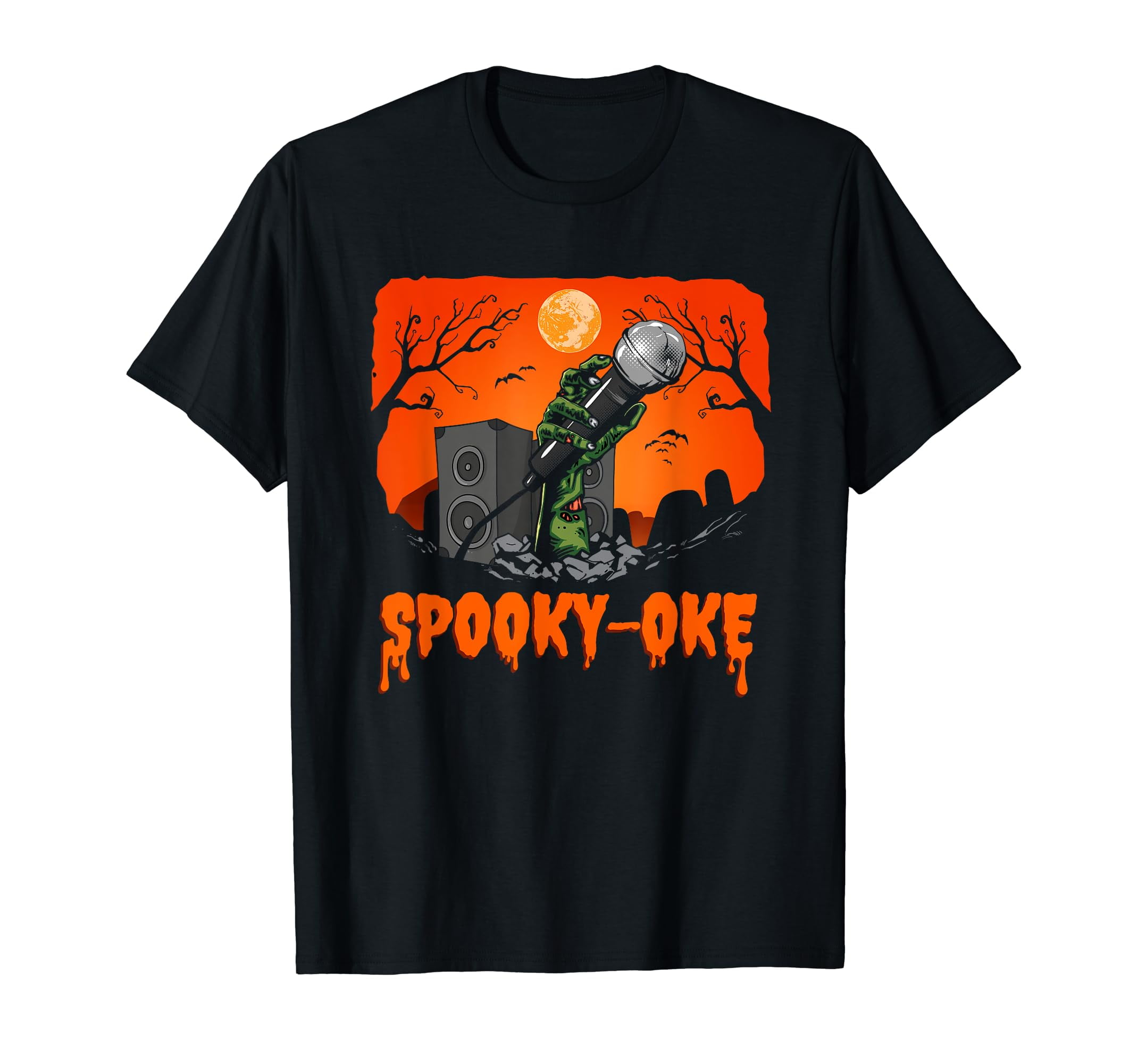 Zombie Hand Halloween Karaoke Singer Spooky-Oke Black T-Shirt Gift Top ...