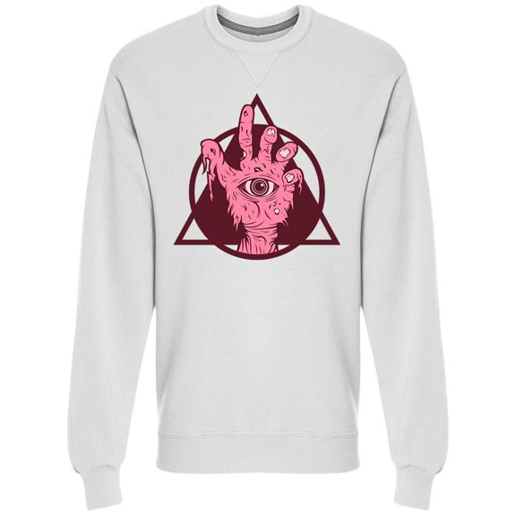 Zombie Hand Pink Triangle Circle Sweatshirt Men -Image by Shutterstock, Male Small