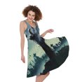 thumbnail image 1 of Zombie Hand Rising From Grave Print Sleeveless Knee Length Dress, Halloween Decorative Fashion Summer Maxi Dress For Women, 1 of 4
