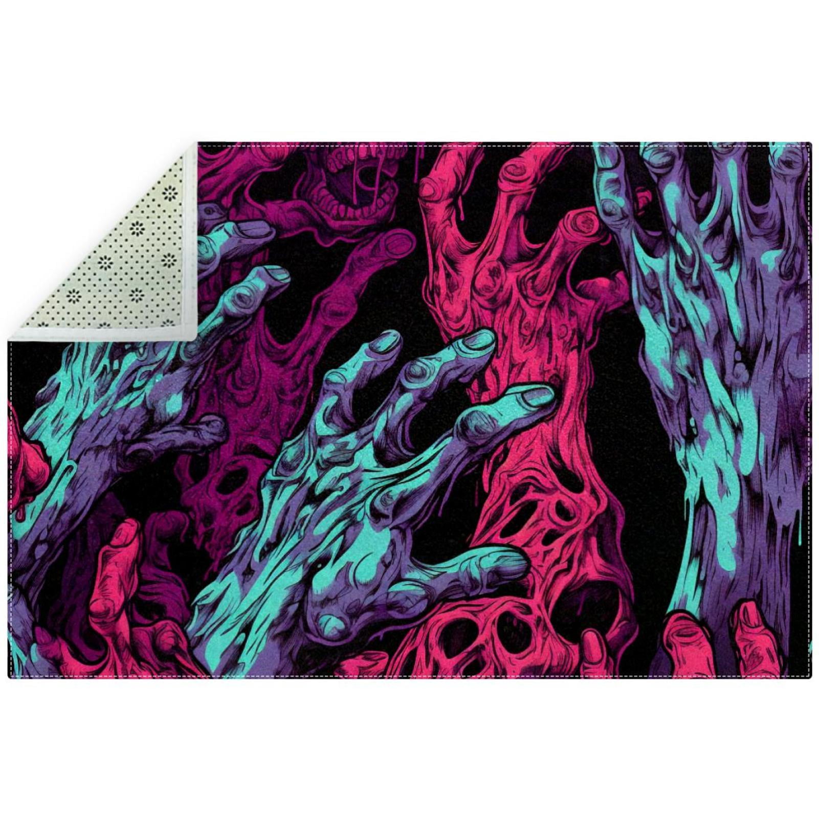 Zombie Hand Square Polyester Floor Mat for Kitchen, Waterproof ...