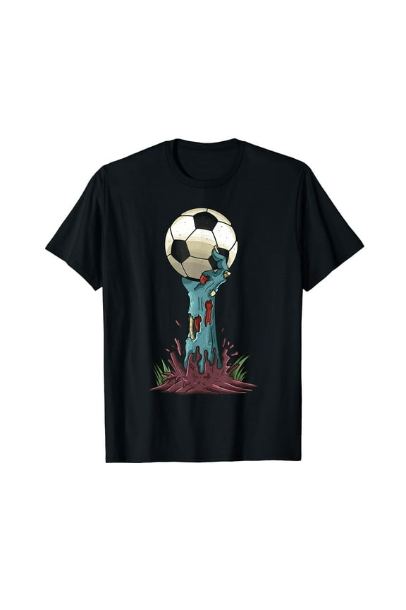 Zombie Hands Soccer Funny Horror Scary Halloween Costume Black T-Shirt Gift Top