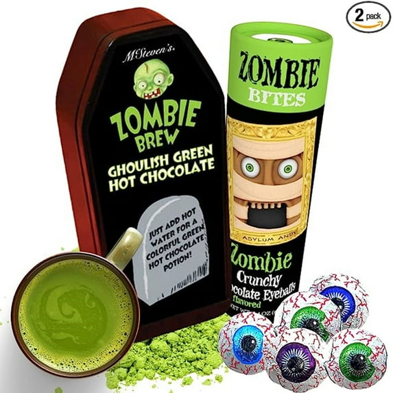 Halloween Hot Chocolate and Milk Chocolate Eyeballs, Trick or Treat Candy, Pack of 2