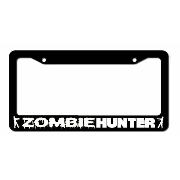 Zombie Hunter Funny Apocalypse Monsters Car Auto Truck License Plate Frame