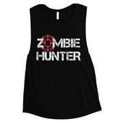 Zombie Hunter Womens Black Scared Silly Muscle Shirt Birthday Gift