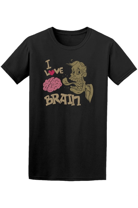 Zombie I Love Brain Graphic T-Shirt - Image by Shutterstock, Male Medium