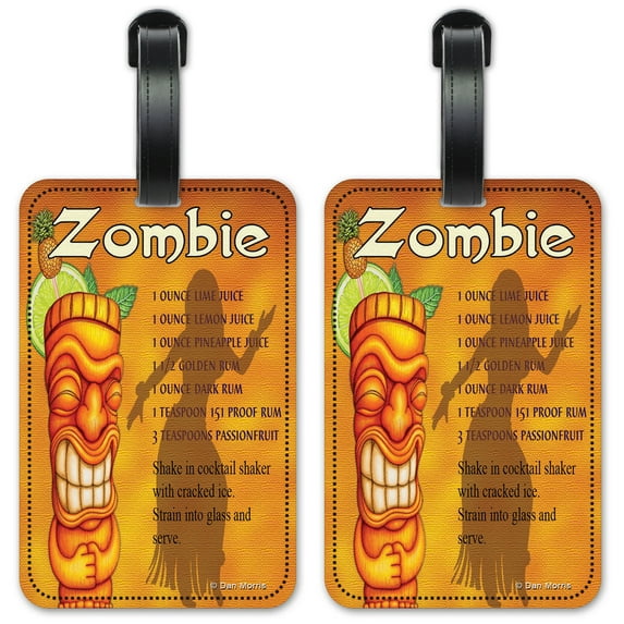 Zombie - Image by Dan Morris - Luggage ID Tags / Suitcase Identification Cards - Set of 2
