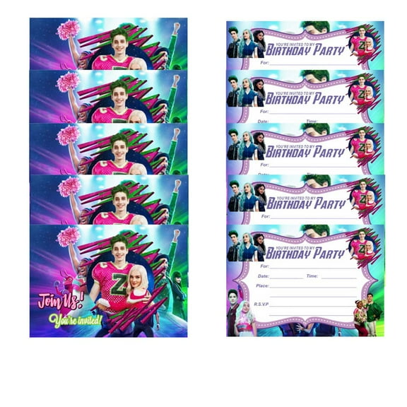 Zombie Invitations Cards Stock Bulk Birthday Invite Fill-in Party Supplies Decorations for Boys Girls
