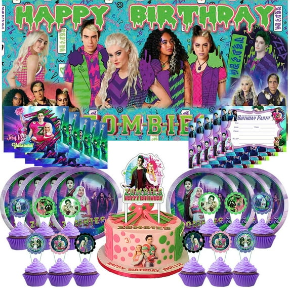 Zombie Invite Invitation Cards Party Supplies Decor Decorations Banner Plates Background Backdrop