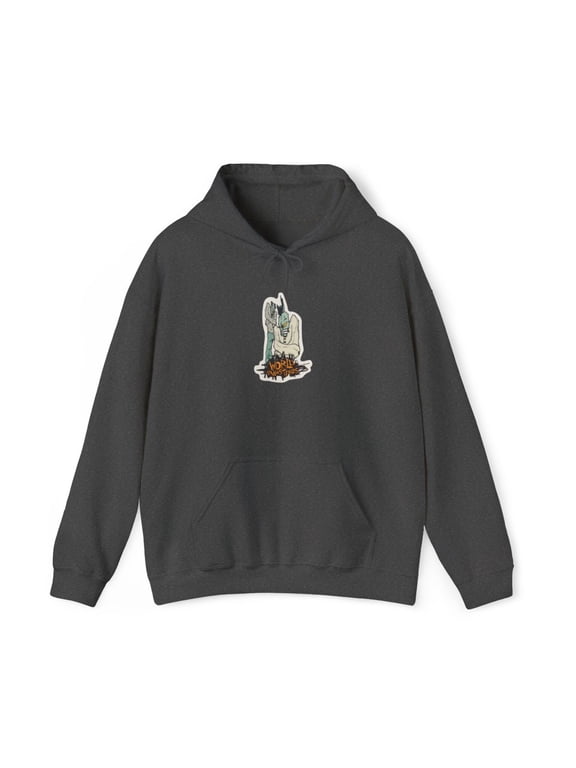 Zombie Jacket World Industries 2000s Skateboard Vintage Classic Hoodie Print - M / Dark Heather