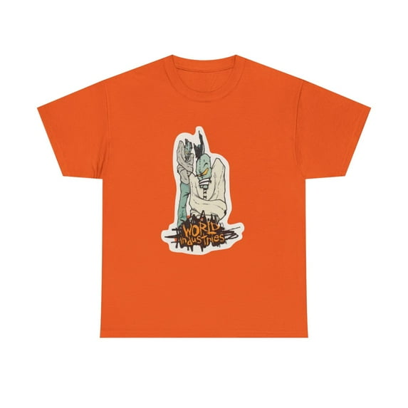 Zombie Jacket World Industries 2000s Skateboard Vintage Classic TShirt Print - Orange / 5XL