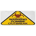 thumbnail image 1 of Zombie Kitchen Mat, Warning the Zombie Outbreak Sign Cemetery Infection Halloween Graphic, Plush Decorative Kitchen Mat with Non Slip Backing, 47" X 19", Earth Yellow Red Black, by Ambesonne, 1 of 1
