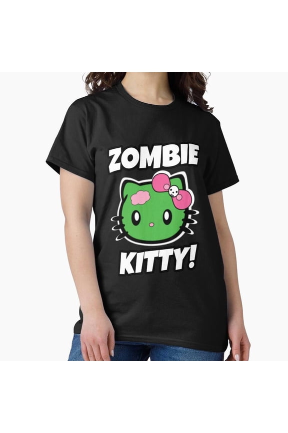 Zombie Kitty Emo Scene Kid Early 2000s Aesthetic H19780 T-Shirt, for Men and Women, Up to Size 5XL
