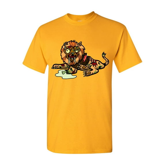 Zombie Lion Undead Animals Adult DT T-Shirt Tee