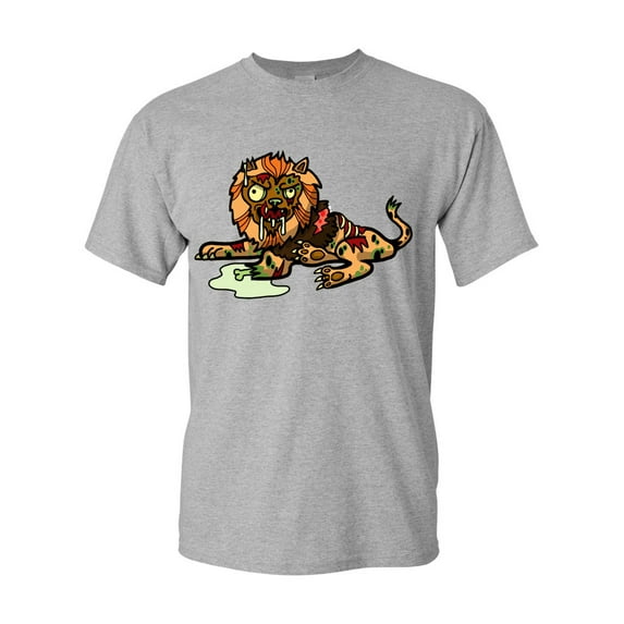 Zombie Lion Undead Animals Adult DT T-Shirt Tee