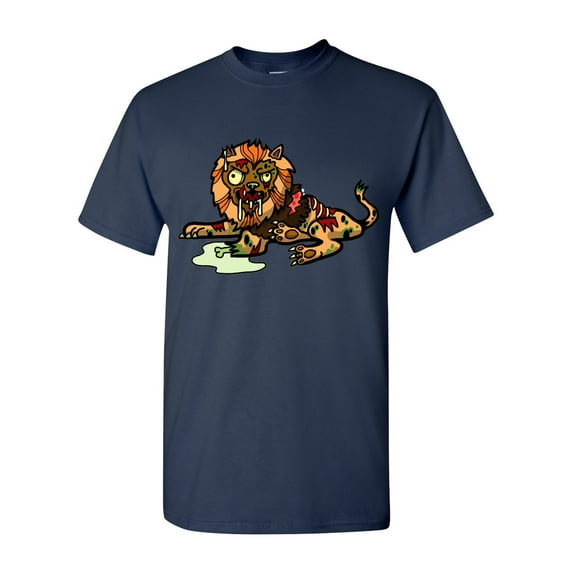 Zombie Lion Undead Animals Adult DT T-Shirt Tee