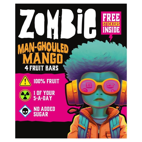 Zombie Mango Fruit Snack Bar Multipack 4x25g, Imported from Britain