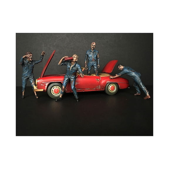 Zombie Mechanics 4 Piece Figurine Set "Got Zombies??" for 1 24 Scale Models by American Diorama