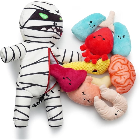 Zombie Mummy with : Funny Cool and Seek Squeaky for Puppies, Small and Medium Size Breed, Plush Stuffed Cognitive Puzzle for