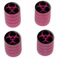 thumbnail image 1 of Zombie Outbreak Biohazard Pink Tire Rim Wheel Aluminum Valve Stem Caps, Multiple Colors, 1 of 1