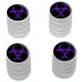 thumbnail image 1 of Zombie Outbreak Biohazard Purple Tire Rim Wheel Aluminum Valve Stem Caps, Multiple Colors, 1 of 1