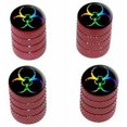 thumbnail image 1 of Zombie Outbreak Biohazard Rainbow Tire Rim Wheel Aluminum Valve Stem Caps, Multiple Colors, 1 of 1