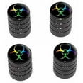thumbnail image 1 of Zombie Outbreak Biohazard Rainbow Tire Rim Wheel Aluminum Valve Stem Caps, Multiple Colors, 1 of 1