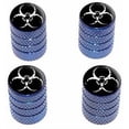 thumbnail image 1 of Zombie Outbreak Biohazard White Tire Rim Wheel Aluminum Valve Stem Caps, Multiple Colors, 1 of 1