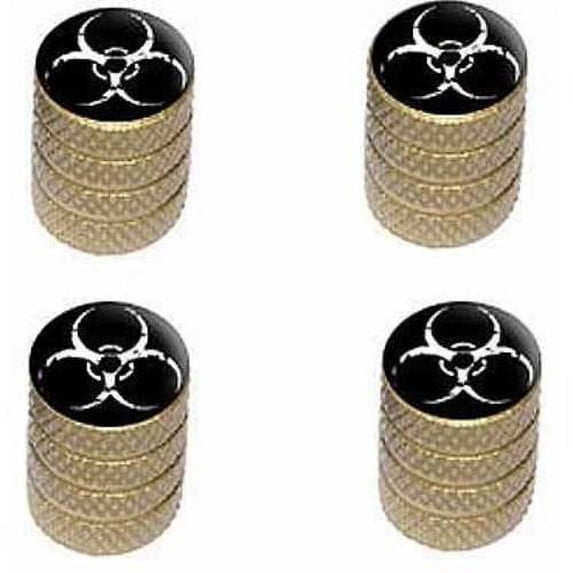 Zombie Outbreak Biohazard White Tire Rim Wheel Aluminum Valve Stem Caps, Multiple Colors