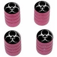 thumbnail image 1 of Zombie Outbreak Biohazard White Tire Rim Wheel Aluminum Valve Stem Caps, Multiple Colors, 1 of 1