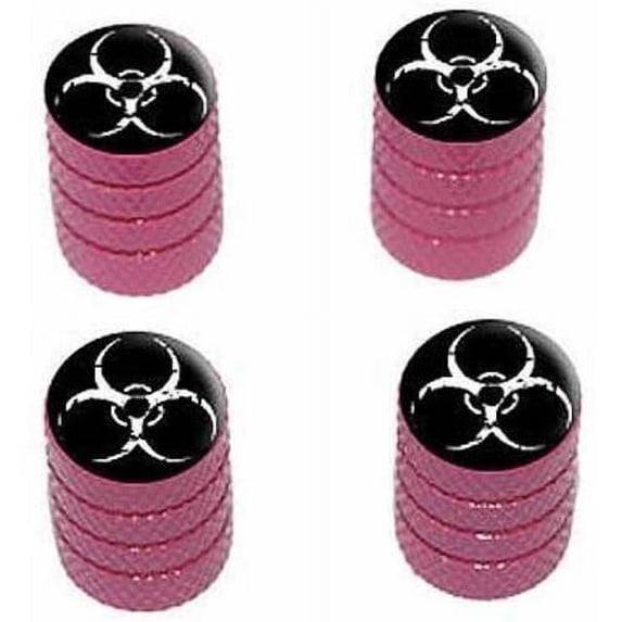 Zombie Outbreak Biohazard White Tire Rim Wheel Aluminum Valve Stem Caps, Multiple Colors