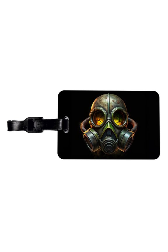Zombie Outbreak Gas Mask Faux Leather Travel Luggage Tag