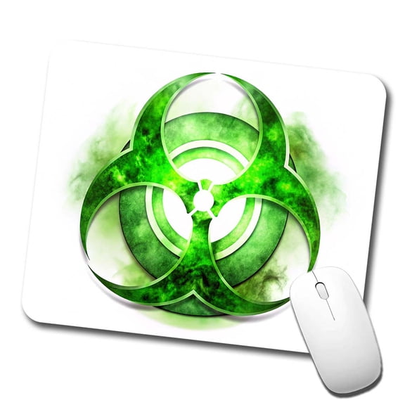 Zombie Outbreak Green Toxic Symbol Mouse Pad Low Profile Gaming Mat
