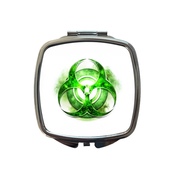 Zombie Outbreak Green Toxic Symbol Travel Makeup Handbag Purse Small Pocket Compact Mirror
