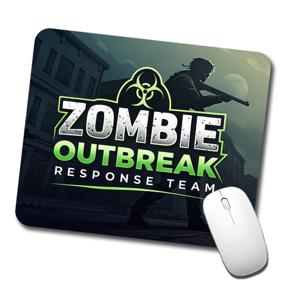 Zombie Outbreak Response Team Biohazard Design Mouse Pad Low Profile Gaming Mat
