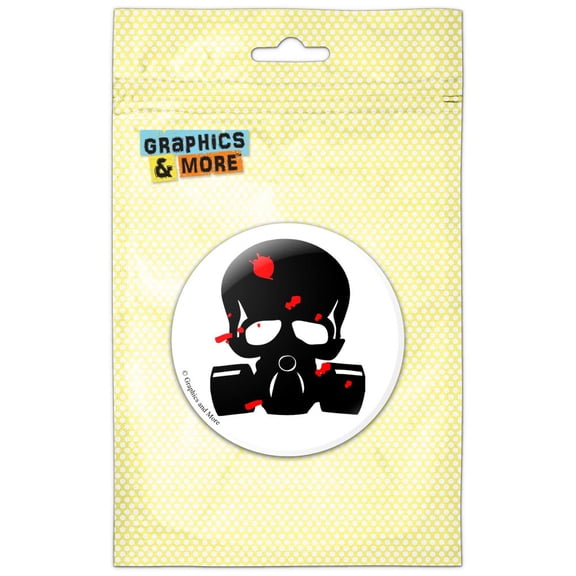 Zombie Outbreak Response Team Blood Skull Gas Mask Refrigerator Button Magnet