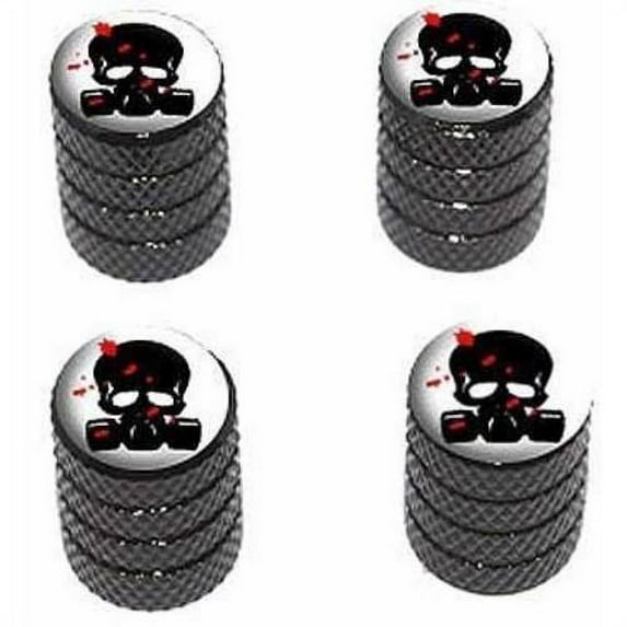 Zombie Outbreak Response Team Blood Skull Gas Mask Tire Rim Wheel Aluminum Valve Stem Caps, Multiple Colors