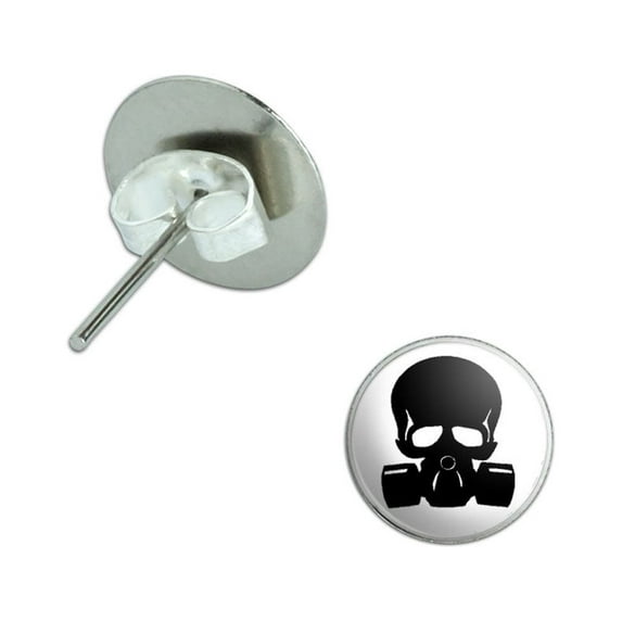 Zombie Outbreak Response Team - Skull Gas Mask Pierced Stud Earrings