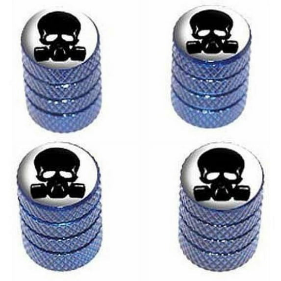 Zombie Outbreak Response Team Skull Gas Mask Tire Rim Wheel Aluminum Valve Stem Caps, Multiple Colors