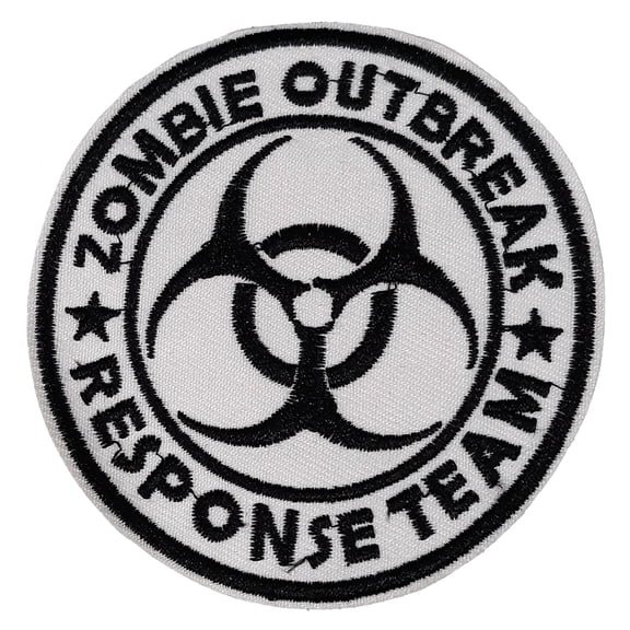 Zombie Outbreak Response Team White Embroidered Patch Iron/Sew-On Applique