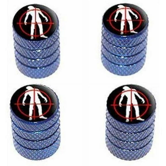 Zombie Outbreak Response Team Zombie Hunter Tire Rim Wheel Aluminum Valve Stem Caps, Multiple Colors