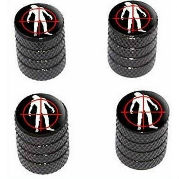 Zombie Outbreak Response Team Zombie Hunter Tire Rim Wheel Aluminum Valve Stem Caps, Multiple Colors