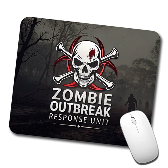 Zombie Outbreak Response Unit Biohazard Mouse Pad Low Profile Gaming Mat