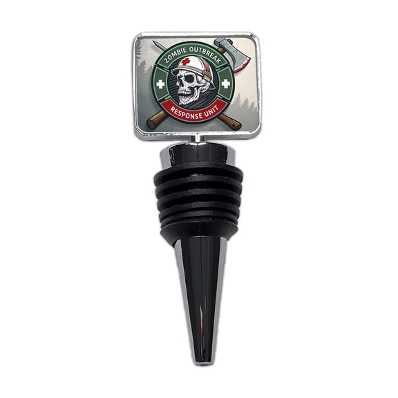 Zombie Outbreak Response Unit Skull Wine Bottle Stopper Cap Plug