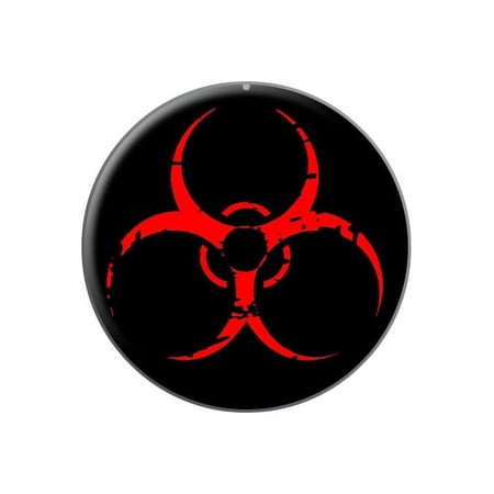 Zombie Outbreak Response Vehicle Biohazard Red Lapel Hat Pin Tie Tack Small Round