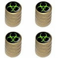 thumbnail image 1 of Zombie Outbreak Response Vehicle Green Biohazard Tire Rim Wheel Aluminum Valve Stem Caps, Multiple Colors, 1 of 1