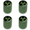 thumbnail image 1 of Zombie Outbreak Response Vehicle Green Biohazard Tire Rim Wheel Aluminum Valve Stem Caps, Multiple Colors, 1 of 1