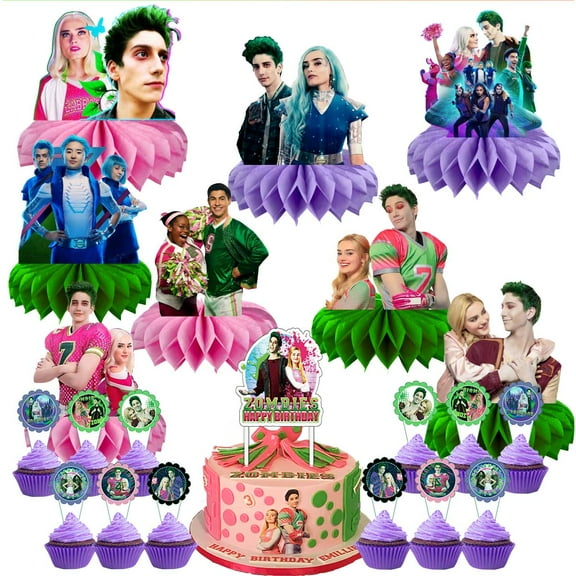 Zombie Party Decor Supplies Honeycomb Centerpieces Table Toppers Cake Toppers Decorations for Birthday